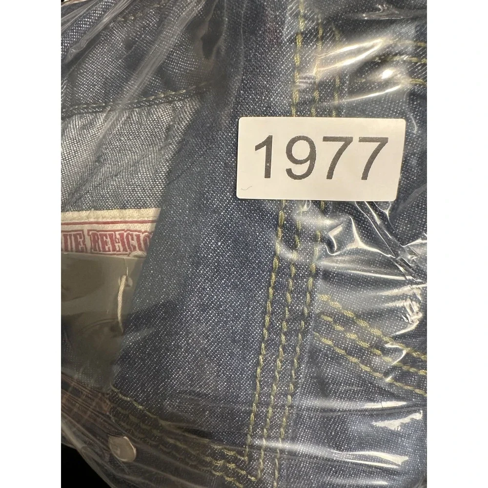True Religion Shirt Mens M Blue Western Denim Pearl Snap 3 Needle .Made in USA